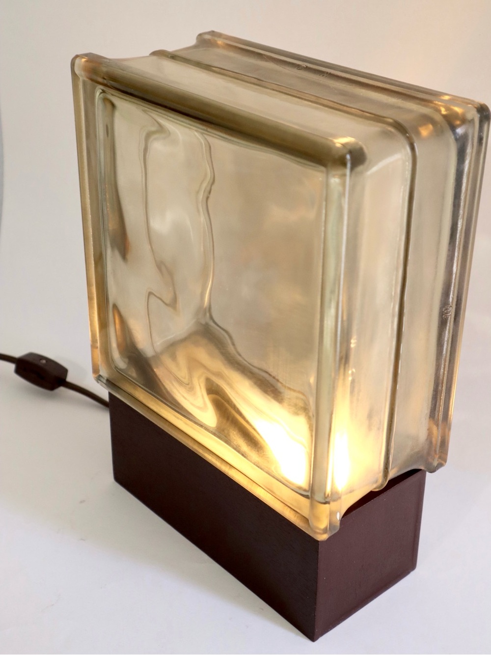 Handmade Glass Block Lamp *Base* Glass block not included Vintage Inspired lamp